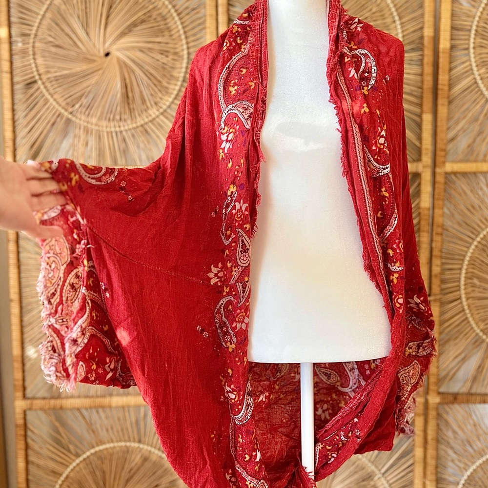 Bohemian Red Paisley Shawl